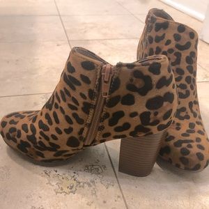 Cheetah print booties